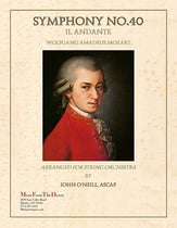 Andante from Symphony No. 40 Orchestra sheet music cover